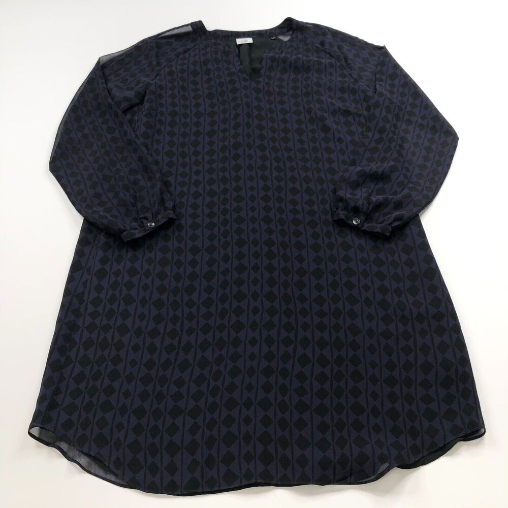 Cabi Harlequin Tunic Shift Dress Medium Women's Sheer Dress 3102 Purple